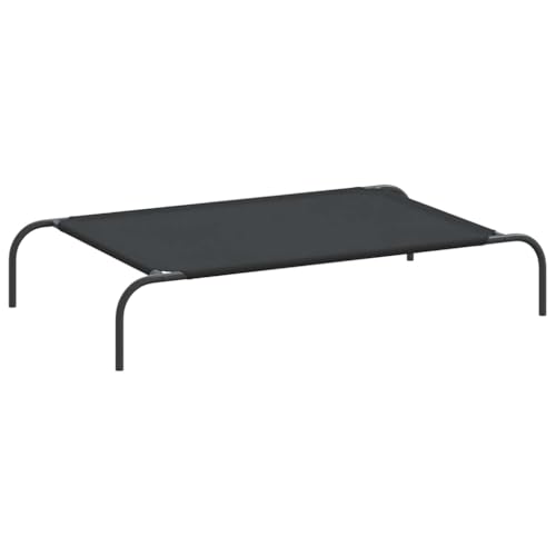 vidaXL Hundebett Erhöht Schwarz 110x65x20 cm Oxford-Gewebe und Stahl, Hundeliege, Hundesofa, Hundecouch, Haustierliege, Hunde Schlafplatz von vidaXL
