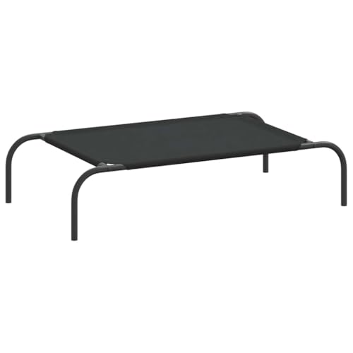 vidaXL Hundebett Erhöht Schwarz 90x50x20 cm Oxford-Gewebe und Stahl, Hundeliege, Hundesofa, Hundecouch, Haustierliege, Hunde Schlafplatz von vidaXL