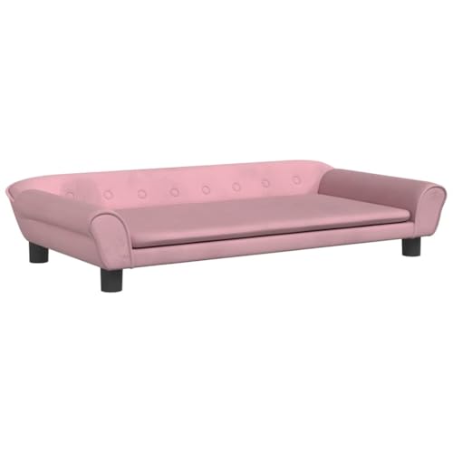 vidaXL Hundebett, Hundekissen mit weicher Polsterung, Hundesofa Hundecouch für kleine Hunde Haustiere, Haustierbett Katzenbett, Rosa Samt von vidaXL