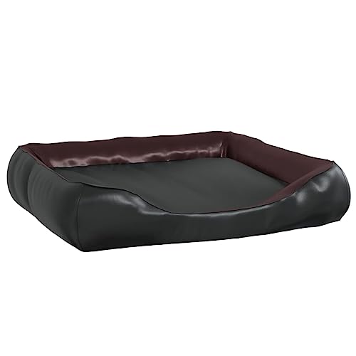 vidaXL Hundebett Schwarz Braun 80x68x23cm Kunstleder Hundekorb Hundekissen vidaXL Hundebett Schwarz Braun 80x68x23cm Kunstleder Hundekorb Hundekissen von vidaXL