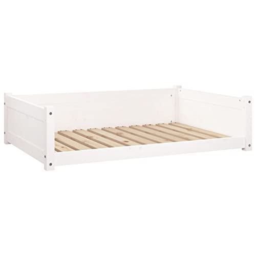 vidaXL Hundebett Weiß 105,5x75,5x28 cm Massivholz Kiefer vidaXL Hundebett Weiß 105,5x75,5x28 cm Massivholz Kiefer von vidaXL