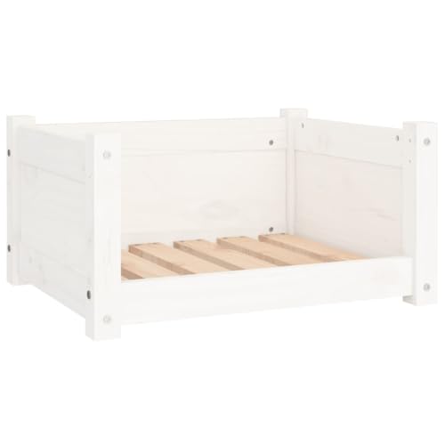 vidaXL Hundebett Weiß 55,5x45,5x28cm Massivholz Kiefer Hundekorb Hundesofa vidaXL Hundebett Weiß 55,5x45,5x28cm Massivholz Kiefer Hundekorb Hundesofa von vidaXL