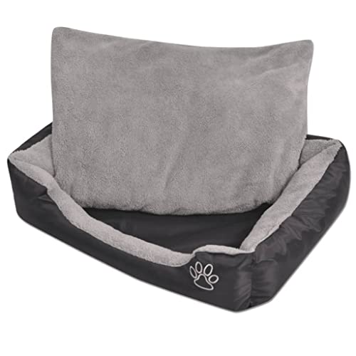 vidaXL Hundebett mit gepolstertem Kissen Hunde-Schlafplatz Bett Größe M Schwarz vidaXL Hundebett mit gepolstertem Kissen Hunde-Schlafplatz Bett Größe M Schwarz von vidaXL