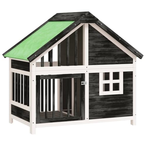 vidaXL Hundehütte Grau 96x60,5x87 cm Massivholz Kiefer vidaXL Hundehütte Grau 96x60,5x87 cm Massivholz Kiefer von vidaXL