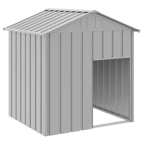 vidaXL Hundehütte, Hundehaus mit Dach bequemem Eingang, Outdoor Hundekäfig Hundezwinger, Haustierkäfig Haustierhaus, Hellgrau Verzinkter Stahl vidaXL Hundehütte, Hundehaus mit Dach bequemem Eingang, Outdoor Hundekäfig Hundezwinger, Haustierkäfig Haustierhaus, Hellgrau Verzinkter Stahl von vidaXL