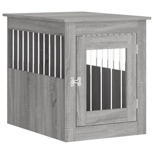 vidaXL Hundekäfig im Möbelstil, Abschließbar Hundebox mit Tür, Hundehütte Beistelltisch mit 2-in-1-Funktion, Hundehaus Haustierkäfig, Grau Sonoma 55x75x65 cm Holzwerkstoff vidaXL Hundekäfig im Möbelstil, Abschließbar Hundebox mit Tür, Hundehütte Beistelltisch mit 2-in-1-Funktion, Hundehaus Haustierkäfig, Grau Sonoma 55x75x65 cm Holzwerkstoff von vidaXL