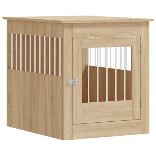 vidaXL Hundekäfig im Möbelstil, Abschließbar Hundebox mit Tür, Hundehütte Beistelltisch mit 2-in-1-Funktion, Hundehaus Haustierkäfig, Sonoma-Eiche 64,5x80x71cm Holzwerkstoff vidaXL Hundekäfig im Möbelstil, Abschließbar Hundebox mit Tür, Hundehütte Beistelltisch mit 2-in-1-Funktion, Hundehaus Haustierkäfig, Sonoma-Eiche 64,5x80x71cm Holzwerkstoff von vidaXL