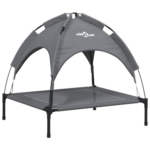 vidaXL Hundeliege, Erhöhtes Hundebett mit Dach, Haustierbett Outdoor mit Baldachin, Haustierliege Hund Schlafplatz Hundesofa, Anthrazit Oxford-Gewebe Stahl vidaXL Hundeliege, Erhöhtes Hundebett mit Dach, Haustierbett Outdoor mit Baldachin, Haustierliege Hund Schlafplatz Hundesofa, Anthrazit Oxford-Gewebe Stahl von vidaXL