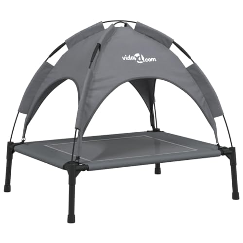 vidaXL Hundeliege, Erhöhtes Hundebett mit Dach, Haustierbett Outdoor mit Baldachin, Haustierliege Hund Schlafplatz Hundesofa, Anthrazit Oxford-Gewebe Stahl vidaXL Hundeliege, Erhöhtes Hundebett mit Dach, Haustierbett Outdoor mit Baldachin, Haustierliege Hund Schlafplatz Hundesofa, Anthrazit Oxford-Gewebe Stahl von vidaXL