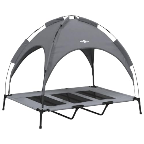 vidaXL Hundeliege, Erhöhtes Hundebett mit Dach, Haustierbett Outdoor mit Baldachin, Haustierliege Hund Schlafplatz Hundesofa, Anthrazit Oxford-Gewebe Stahl vidaXL Hundeliege, Erhöhtes Hundebett mit Dach, Haustierbett Outdoor mit Baldachin, Haustierliege Hund Schlafplatz Hundesofa, Anthrazit Oxford-Gewebe Stahl von vidaXL