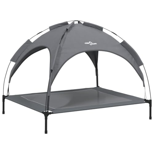 vidaXL Hundeliege, Erhöhtes Hundebett mit Dach, Haustierbett Outdoor mit Baldachin, Haustierliege Hund Schlafplatz Hundesofa, Anthrazit Oxford-Gewebe Stahl vidaXL Hundeliege, Erhöhtes Hundebett mit Dach, Haustierbett Outdoor mit Baldachin, Haustierliege Hund Schlafplatz Hundesofa, Anthrazit Oxford-Gewebe Stahl von vidaXL