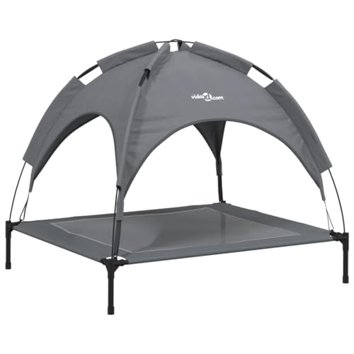 vidaXL Hundeliege, Erhöhtes Hundebett mit Dach, Haustierbett Outdoor mit Baldachin, Haustierliege Hund Schlafplatz Hundesofa, Anthrazit Oxford-Gewebe Stahl vidaXL Hundeliege, Erhöhtes Hundebett mit Dach, Haustierbett Outdoor mit Baldachin, Haustierliege Hund Schlafplatz Hundesofa, Anthrazit Oxford-Gewebe Stahl von vidaXL