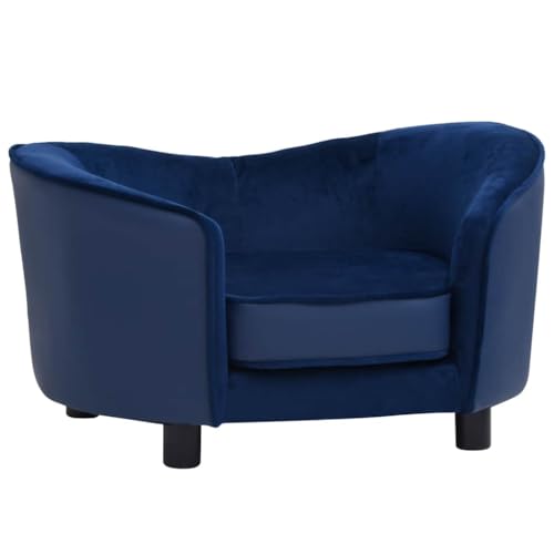 vidaXL Hundesofa Blau Plüsch Kunstleder Hundebett Hundecouch Katzensofa Hunde vidaXL Hundesofa Blau Plüsch Kunstleder Hundebett Hundecouch Katzensofa Hunde von vidaXL