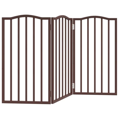 vidaXL Hundetor 3-TLG., Hundegitter Faltbar Pflegeleicht, Schutzgitter für Wohnzimmer Küche Treppe, Haustiertor Türschutzgitter, Braun Pappelholz vidaXL Hundetor 3-TLG., Hundegitter Faltbar Pflegeleicht, Schutzgitter für Wohnzimmer Küche Treppe, Haustiertor Türschutzgitter, Braun Pappelholz von vidaXL