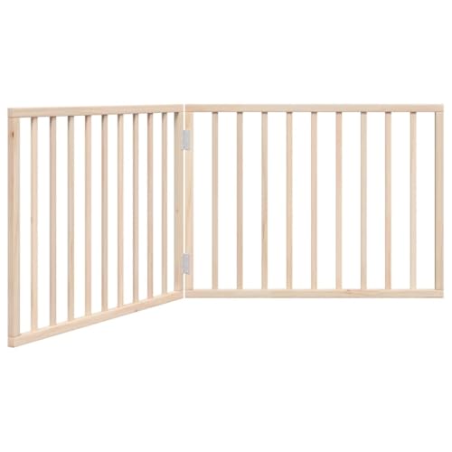 vidaXL Hundetor 3-TLG., Hundegitter Faltbar Pflegeleicht, Schutzgitter für Wohnzimmer Küche Treppe, Haustiertor Türschutzgitter, Pappelholz vidaXL Hundetor 3-TLG., Hundegitter Faltbar Pflegeleicht, Schutzgitter für Wohnzimmer Küche Treppe, Haustiertor Türschutzgitter, Pappelholz von vidaXL