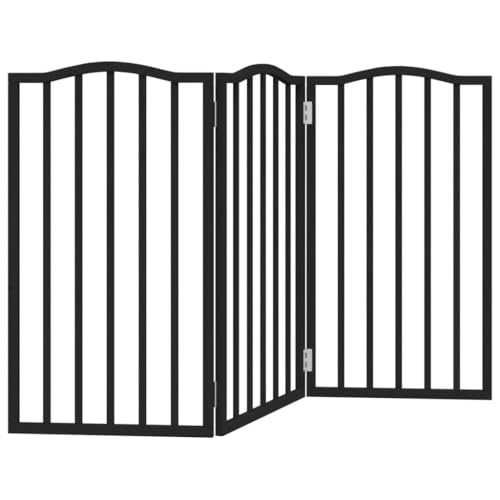 vidaXL Hundetor 3-TLG., Hundegitter Faltbar Pflegeleicht, Schutzgitter für Wohnzimmer Küche Treppe, Haustiertor Türschutzgitter, Schwarz Pappelholz vidaXL Hundetor 3-TLG., Hundegitter Faltbar Pflegeleicht, Schutzgitter für Wohnzimmer Küche Treppe, Haustiertor Türschutzgitter, Schwarz Pappelholz von vidaXL