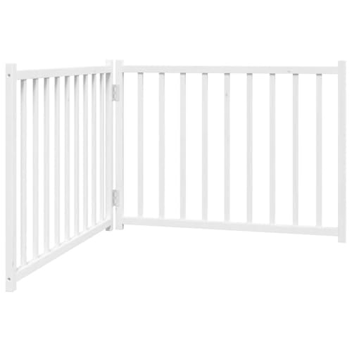 vidaXL Hundetor 3-TLG., Hundegitter Faltbar Pflegeleicht, Schutzgitter für Wohnzimmer Küche Treppe, Haustiertor Türschutzgitter, Weiß Massivholz Tanne vidaXL Hundetor 3-TLG., Hundegitter Faltbar Pflegeleicht, Schutzgitter für Wohnzimmer Küche Treppe, Haustiertor Türschutzgitter, Weiß Massivholz Tanne von vidaXL