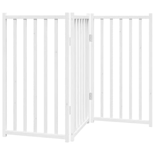 vidaXL Hundetor 3-TLG., Hundegitter Faltbar Pflegeleicht, Schutzgitter für Wohnzimmer Küche Treppe, Haustiertor Türschutzgitter, Weiß Massivholz Tanne vidaXL Hundetor 3-TLG., Hundegitter Faltbar Pflegeleicht, Schutzgitter für Wohnzimmer Küche Treppe, Haustiertor Türschutzgitter, Weiß Massivholz Tanne von vidaXL