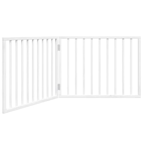 vidaXL Hundetor 3-TLG., Hundegitter Faltbar Pflegeleicht, Schutzgitter für Wohnzimmer Küche Treppe, Haustiertor Türschutzgitter, Weiß Pappelholz vidaXL Hundetor 3-TLG., Hundegitter Faltbar Pflegeleicht, Schutzgitter für Wohnzimmer Küche Treppe, Haustiertor Türschutzgitter, Weiß Pappelholz von vidaXL