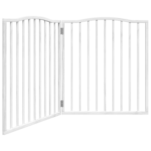 vidaXL Hundetor 3-TLG., Hundegitter Faltbar Pflegeleicht, Schutzgitter für Wohnzimmer Küche Treppe, Haustiertor Türschutzgitter, Weiß Pappelholz vidaXL Hundetor 3-TLG., Hundegitter Faltbar Pflegeleicht, Schutzgitter für Wohnzimmer Küche Treppe, Haustiertor Türschutzgitter, Weiß Pappelholz von vidaXL