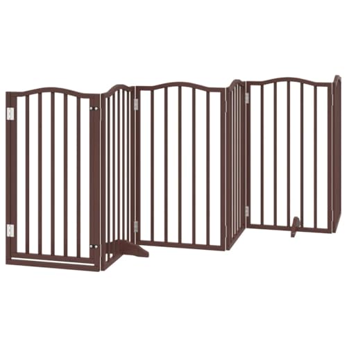 vidaXL Hundetor 6-TLG., Hundegitter Faltbar mit Tür Stützbeine, Schutzgitter für Wohnzimmer Küche Treppe, Haustiertor Türschutzgitter, Braun Pappelholz vidaXL Hundetor 6-TLG., Hundegitter Faltbar mit Tür Stützbeine, Schutzgitter für Wohnzimmer Küche Treppe, Haustiertor Türschutzgitter, Braun Pappelholz von vidaXL