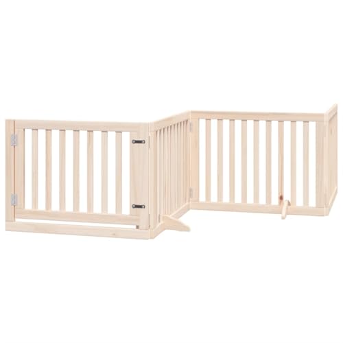 vidaXL Hundetor 6-TLG., Hundegitter Faltbar mit Tür Stützbeine, Schutzgitter für Wohnzimmer Küche Treppe, Haustiertor Türschutzgitter, Pappelholz vidaXL Hundetor 6-TLG., Hundegitter Faltbar mit Tür Stützbeine, Schutzgitter für Wohnzimmer Küche Treppe, Haustiertor Türschutzgitter, Pappelholz von vidaXL