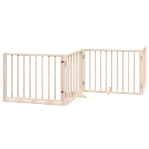 vidaXL Hundetor 6-TLG., Hundegitter Faltbar mit Tür Stützbeine, Schutzgitter für Wohnzimmer Küche Treppe, Haustiertor Türschutzgitter, Pappelholz vidaXL Hundetor 6-TLG., Hundegitter Faltbar mit Tür Stützbeine, Schutzgitter für Wohnzimmer Küche Treppe, Haustiertor Türschutzgitter, Pappelholz von vidaXL
