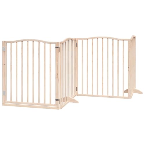 vidaXL Hundetor 6-TLG., Hundegitter Faltbar mit Tür Stützbeine, Schutzgitter für Wohnzimmer Küche Treppe, Haustiertor Türschutzgitter, Pappelholz vidaXL Hundetor 6-TLG., Hundegitter Faltbar mit Tür Stützbeine, Schutzgitter für Wohnzimmer Küche Treppe, Haustiertor Türschutzgitter, Pappelholz von vidaXL