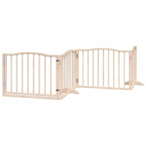 vidaXL Hundetor 6-TLG., Hundegitter Faltbar mit Tür Stützbeine, Schutzgitter für Wohnzimmer Küche Treppe, Haustiertor Türschutzgitter, Pappelholz vidaXL Hundetor 6-TLG., Hundegitter Faltbar mit Tür Stützbeine, Schutzgitter für Wohnzimmer Küche Treppe, Haustiertor Türschutzgitter, Pappelholz von vidaXL