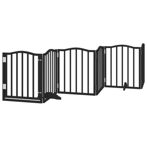 vidaXL Hundetor 6-TLG., Hundegitter Faltbar mit Tür Stützbeine, Schutzgitter für Wohnzimmer Küche Treppe, Haustiertor Türschutzgitter, Schwarz Pappelholz vidaXL Hundetor 6-TLG., Hundegitter Faltbar mit Tür Stützbeine, Schutzgitter für Wohnzimmer Küche Treppe, Haustiertor Türschutzgitter, Schwarz Pappelholz von vidaXL
