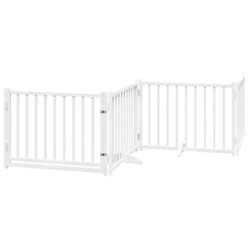 vidaXL Hundetor 6-TLG., Hundegitter Faltbar mit Tür Stützbeine, Schutzgitter für Wohnzimmer Küche Treppe, Haustiertor Türschutzgitter, Weiß Massivholz Tanne vidaXL Hundetor 6-TLG., Hundegitter Faltbar mit Tür Stützbeine, Schutzgitter für Wohnzimmer Küche Treppe, Haustiertor Türschutzgitter, Weiß Massivholz Tanne von vidaXL