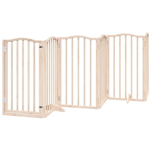 vidaXL Hundetor mit Tür Faltbar Absperrgitter Hunde Schutzgitter Pappelholz vidaXL Hundetor mit Tür Faltbar Absperrgitter Hunde Schutzgitter Pappelholz von vidaXL