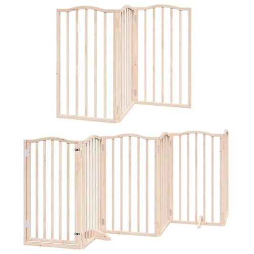 vidaXL Hundetor mit Tür Faltbar Absperrgitter Hunde Schutzgitter Pappelholz vidaXL Hundetor mit Tür Faltbar Absperrgitter Hunde Schutzgitter Pappelholz von vidaXL
