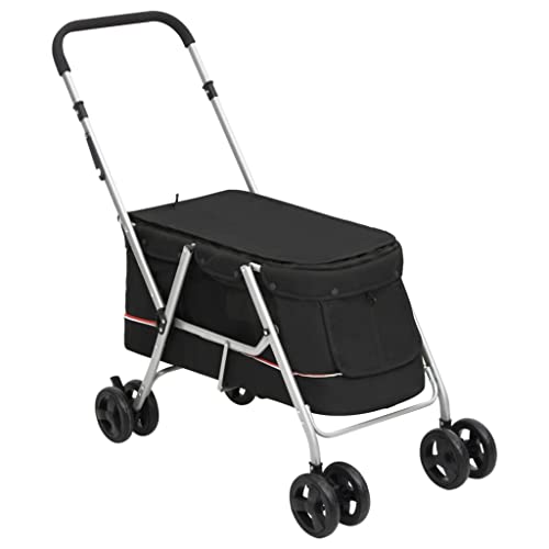 vidaXL Hundewagen Faltbar 100x49x96cm Leinenstoff Hundebuggy Hundetrolley von vidaXL