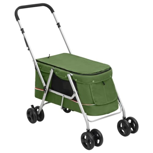 vidaXL Hundewagen Faltbar Grün 100x49x96cm Leinenstoff Hundebuggy Hundetrolley vidaXL Hundewagen Faltbar Grün 100x49x96cm Leinenstoff Hundebuggy Hundetrolley von vidaXL
