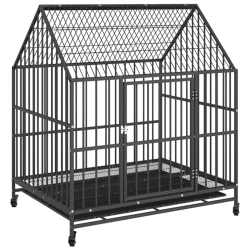 vidaXL Hundezwinger mit Rollen, Hundekäfig mit viel Platz, Hundehütte mit Tür mit Verschlüssen, Hundeauslauf Welpenlaufstall, Schwarz Verzinkter Stahl vidaXL Hundezwinger mit Rollen, Hundekäfig mit viel Platz, Hundehütte mit Tür mit Verschlüssen, Hundeauslauf Welpenlaufstall, Schwarz Verzinkter Stahl von vidaXL