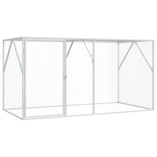 vidaXL Industrieller Vogelkäfig 102 x 208 x 108 cm Außen Innen Haustierunterbringung Langlebiger galvanisierter Stahl Ausbruchssichere von vidaXL