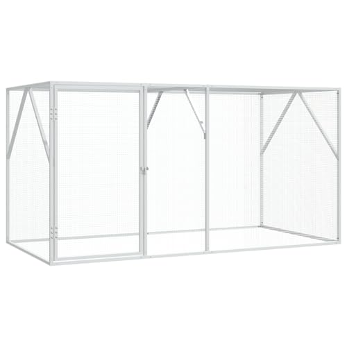 vidaXL Industrieller Vogelkäfig 102 x 208 x 108 cm Außen Innen Haustierunterbringung Langlebiger galvanisierter Stahl Ausbruchssichere von vidaXL