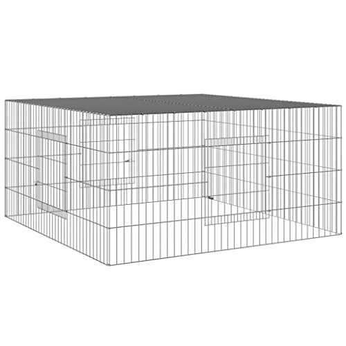 vidaXL Kaninchenkäfig 110x110x55 cm Verzinktes Eisen Haustierkäfig Hasenkäfig vidaXL Kaninchenkäfig 110x110x55 cm Verzinktes Eisen Haustierkäfig Hasenkäfig von vidaXL