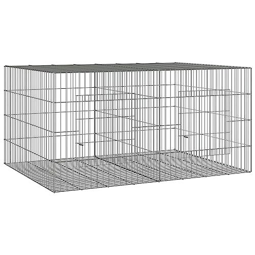 vidaXL Kaninchenkäfig 2 Paneele 110x79x54 cm Verzinktes Eisen Haustierkäfig vidaXL Kaninchenkäfig 2 Paneele 110x79x54 cm Verzinktes Eisen Haustierkäfig von vidaXL