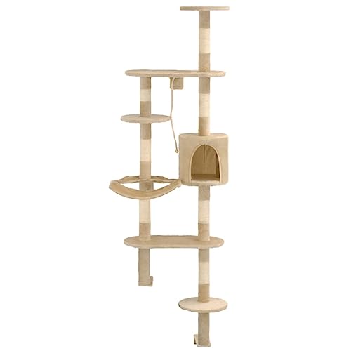 vidaXL Katzen Kratzbaum Sisal 194cm Beige Wandkratzbaum Katzenbaum Kletterbaum vidaXL Katzen Kratzbaum Sisal 194cm Beige Wandkratzbaum Katzenbaum Kletterbaum von vidaXL