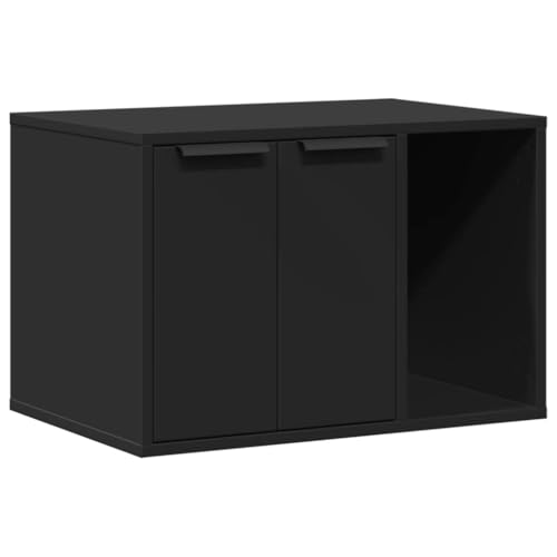 vidaXL Katzenklo Schrank, Katzenschrank Katzentoilette, Beistelltisch Katzenhaus, Katzenmöbel Verstecktes Design, Schwarz Holzwerkstoff vidaXL Katzenklo Schrank, Katzenschrank Katzentoilette, Beistelltisch Katzenhaus, Katzenmöbel Verstecktes Design, Schwarz Holzwerkstoff von vidaXL