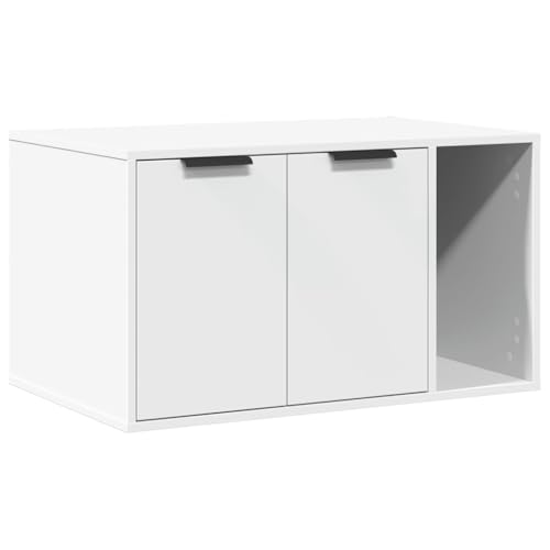 vidaXL Katzenklo Schrank, Katzenschrank Katzentoilette, Beistelltisch Katzenhaus, Katzenmöbel Verstecktes Design, Weiß Holzwerkstoff vidaXL Katzenklo Schrank, Katzenschrank Katzentoilette, Beistelltisch Katzenhaus, Katzenmöbel Verstecktes Design, Weiß Holzwerkstoff von vidaXL