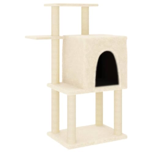 vidaXL Kratzbaum, Katzenkratzbaum mit Sisal-Kratzsäule, Katzenbaum mit Katzenhöhle Plüsch, Kletterbaum für Katzen, Katzenmöbel, Creme 97 cm vidaXL Kratzbaum, Katzenkratzbaum mit Sisal-Kratzsäule, Katzenbaum mit Katzenhöhle Plüsch, Kletterbaum für Katzen, Katzenmöbel, Creme 97 cm von vidaXL