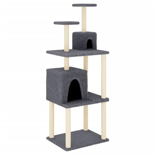 vidaXL Kratzbaum, Katzenkratzbaum mit Sisal-Kratzsäule, Katzenbaum mit Katzenhöhle Plüsch, Kletterbaum für Katzen, Katzenmöbel, Dunkelgrau 167 cm vidaXL Kratzbaum, Katzenkratzbaum mit Sisal-Kratzsäule, Katzenbaum mit Katzenhöhle Plüsch, Kletterbaum für Katzen, Katzenmöbel, Dunkelgrau 167 cm von vidaXL