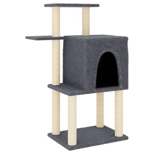 vidaXL Kratzbaum, Katzenkratzbaum mit Sisal-Kratzsäule, Katzenbaum mit Katzenhöhle Plüsch, Kletterbaum für Katzen, Katzenmöbel, Dunkelgrau 97 cm vidaXL Kratzbaum, Katzenkratzbaum mit Sisal-Kratzsäule, Katzenbaum mit Katzenhöhle Plüsch, Kletterbaum für Katzen, Katzenmöbel, Dunkelgrau 97 cm von vidaXL