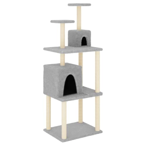 vidaXL Kratzbaum, Katzenkratzbaum mit Sisal-Kratzsäule, Katzenbaum mit Katzenhöhle Plüsch, Kletterbaum für Katzen, Katzenmöbel, Hellgrau 167 cm vidaXL Kratzbaum, Katzenkratzbaum mit Sisal-Kratzsäule, Katzenbaum mit Katzenhöhle Plüsch, Kletterbaum für Katzen, Katzenmöbel, Hellgrau 167 cm von vidaXL