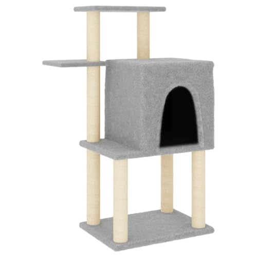 vidaXL Kratzbaum, Katzenkratzbaum mit Sisal-Kratzsäule, Katzenbaum mit Katzenhöhle Plüsch, Kletterbaum für Katzen, Katzenmöbel, Hellgrau 97 cm vidaXL Kratzbaum, Katzenkratzbaum mit Sisal-Kratzsäule, Katzenbaum mit Katzenhöhle Plüsch, Kletterbaum für Katzen, Katzenmöbel, Hellgrau 97 cm von vidaXL