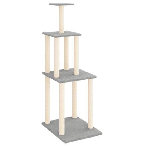 vidaXL Kratzbaum, Katzenbaum mit Sisal Kratzsäulen Etagen, Katzenkratzbaum Kletterbaum mit weichem Plüsch, Kletterturm Katzenmöbel, Hellgrau vidaXL Kratzbaum, Katzenbaum mit Sisal Kratzsäulen Etagen, Katzenkratzbaum Kletterbaum mit weichem Plüsch, Kletterturm Katzenmöbel, Hellgrau von vidaXL