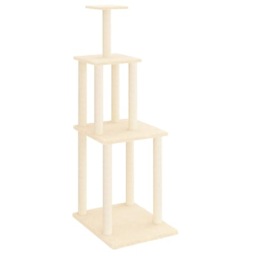 vidaXL Kratzbaum, Katzenbaum mit Sisal Kratzsäulen Etagen, Katzenkratzbaum Kletterbaum mit weichem Plüsch, Kletterturm Katzenmöbel, Creme vidaXL Kratzbaum, Katzenbaum mit Sisal Kratzsäulen Etagen, Katzenkratzbaum Kletterbaum mit weichem Plüsch, Kletterturm Katzenmöbel, Creme von vidaXL